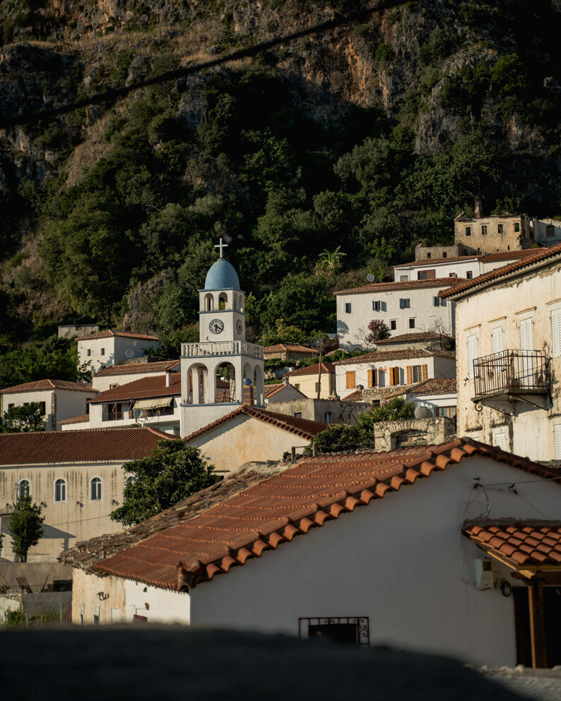 Church view in the old town of Dhermi