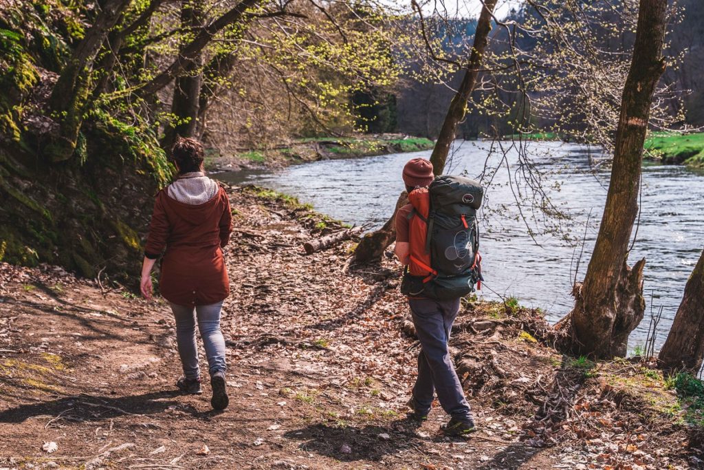 Walking next to the Ambleve river