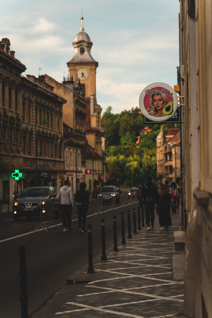 Sunset at Brasov old town.