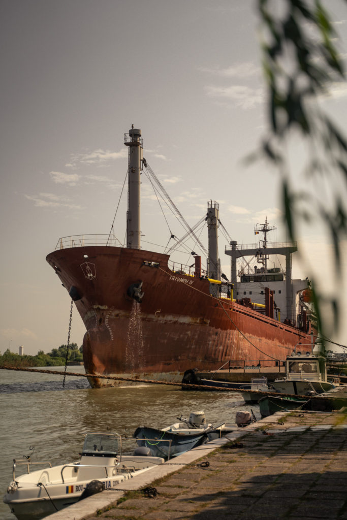 Huge boat at the port of Sulina.