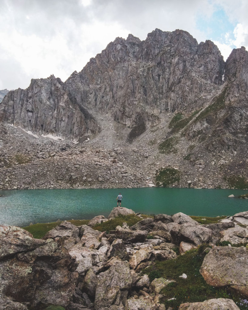 Me, posing casually in front of one of the Kyrgyz Yrdyk Lakes